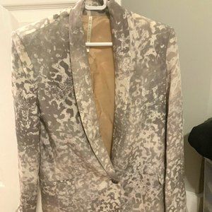 TRUTH AND PRIDE Speckled 100% Silk Blazer Jacket, RETAIL $265.00 collared, light